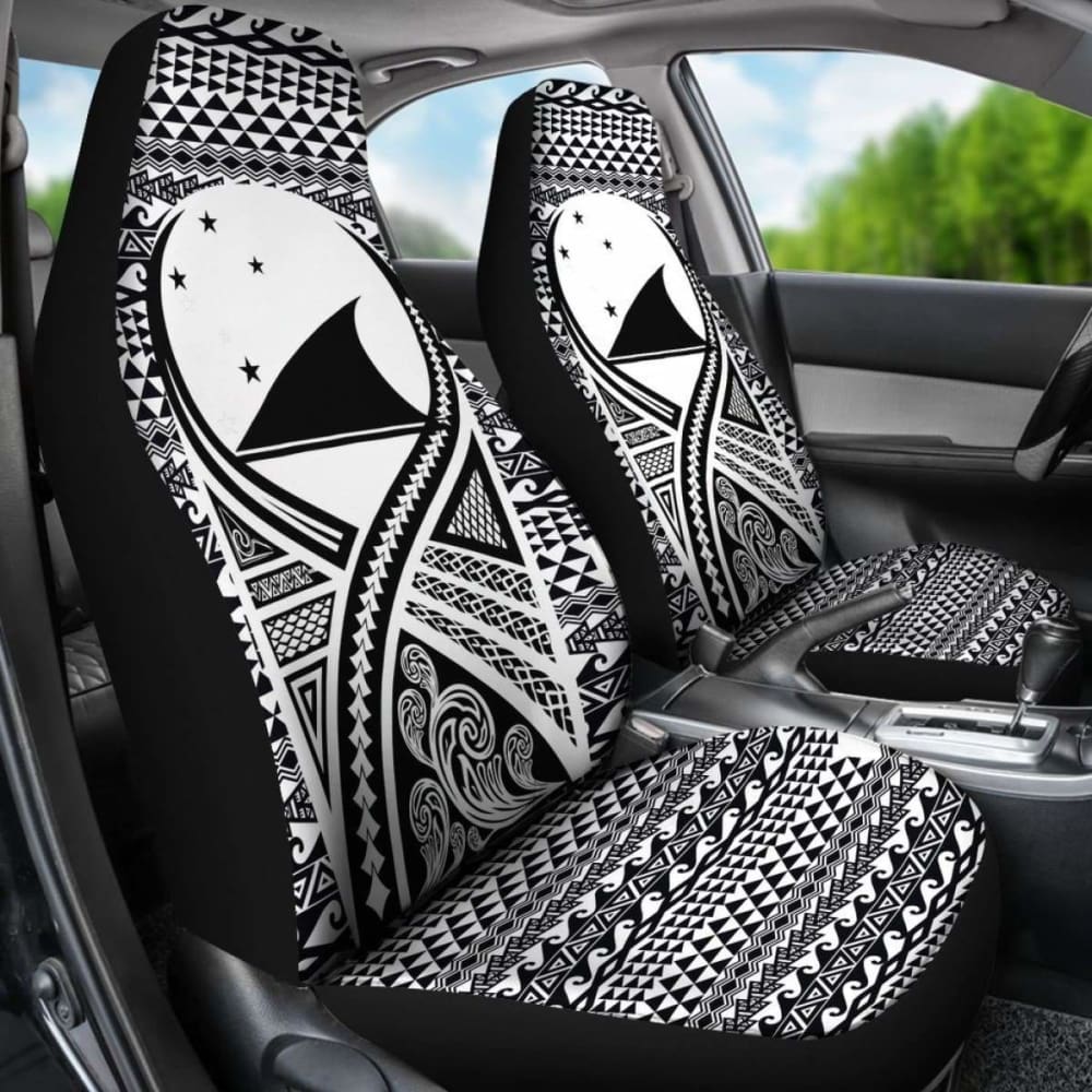 Tokelau Car Seat Cover - Tokelau Flag Polynesian Tattoo Black - 9 174914 - YourCarButBetter