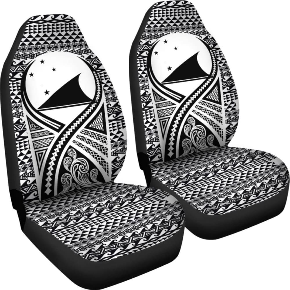Tokelau Car Seat Cover - Tokelau Flag Polynesian Tattoo Black - 9 174914 - YourCarButBetter