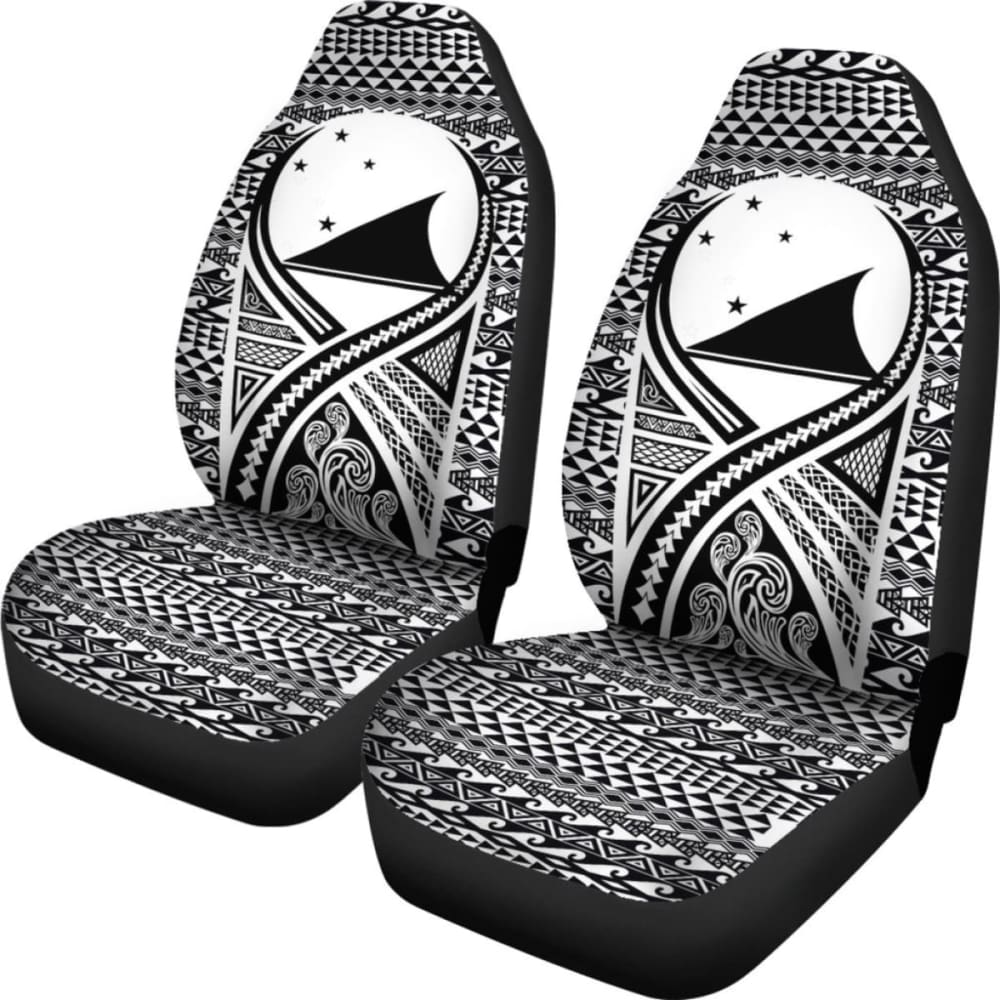 Tokelau Car Seat Cover - Tokelau Flag Polynesian Tattoo Black - 9 174914 - YourCarButBetter
