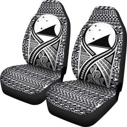 Tokelau Car Seat Cover - Tokelau Flag Polynesian Tattoo Black - 9 174914 - YourCarButBetter