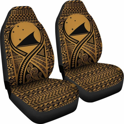 Tokelau Car Seat Cover - Tokelau Flag Polynesian Tattoo Gold - 9 174914 - YourCarButBetter