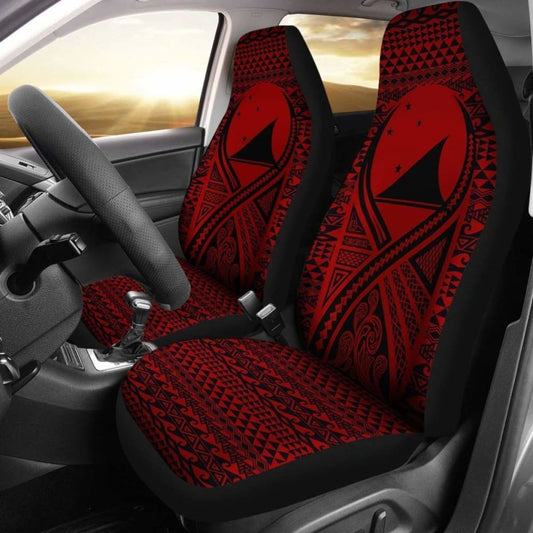 Tokelau Car Seat Cover - Tokelau Flag Polynesian Tattoo Red - 9 174914 - YourCarButBetter