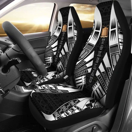 Tokelau Car Seat Covers - Tokelau Coat Of Arms Polynesian Tattoo Black - 9 174914 - YourCarButBetter