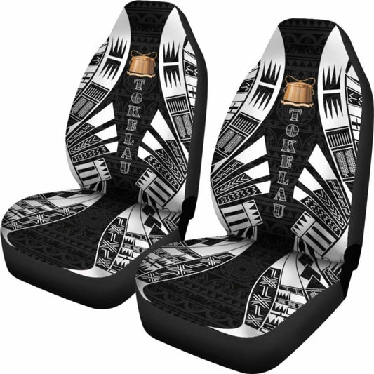 Tokelau Car Seat Covers - Tokelau Coat Of Arms Polynesian Tattoo Black - 9 174914 - YourCarButBetter