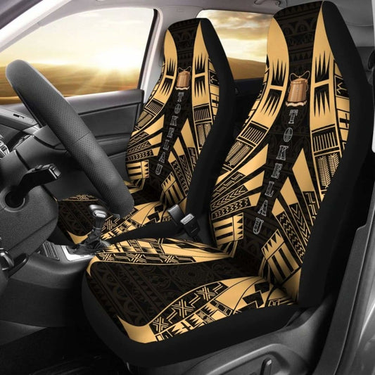 Tokelau Car Seat Covers - Tokelau Coat Of Arms Polynesian Tattoo Gold - 9 174914 - YourCarButBetter