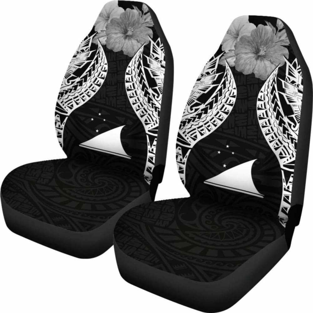 Tokelau Polynesian Car Seat Covers Pride Seal And Hibiscus Black - 232125 - YourCarButBetter