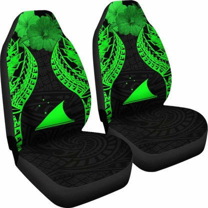 Tokelau Polynesian Car Seat Covers Pride Seal And Hibiscus Green - 232125 - YourCarButBetter