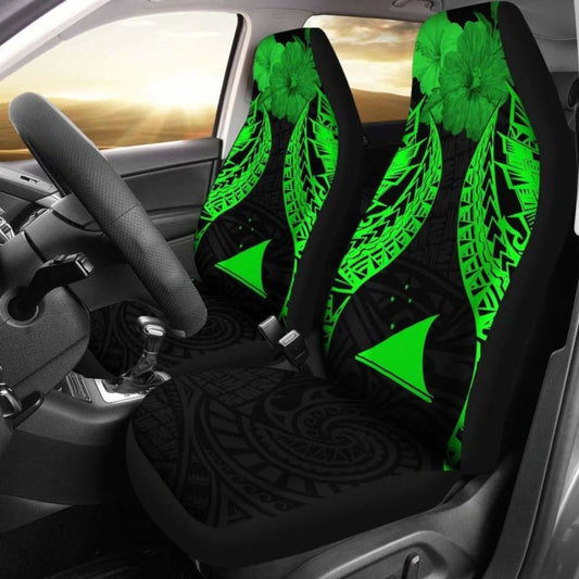 Tokelau Polynesian Car Seat Covers Pride Seal And Hibiscus Green - 232125 - YourCarButBetter