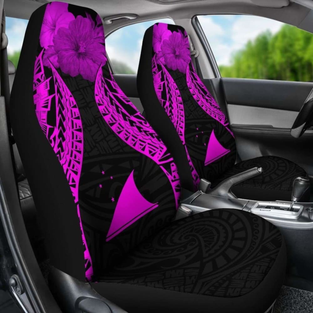 Tokelau Polynesian Car Seat Covers Pride Seal And Hibiscus Pink - 232125 - YourCarButBetter