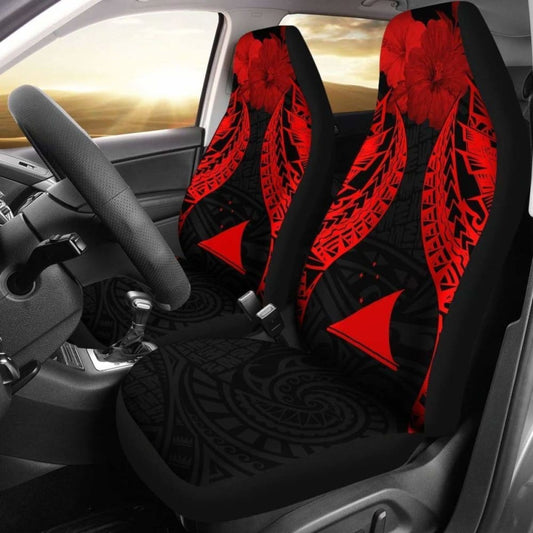 Tokelau Polynesian Car Seat Covers Pride Seal And Hibiscus Red - 232125 - YourCarButBetter