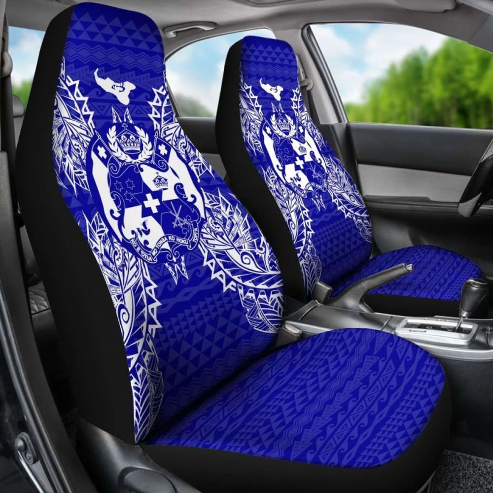Tonga Car Seat Cover - Tonga Coat Of Arms Map Blue - 105905 - YourCarButBetter
