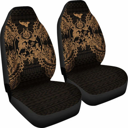 Tonga Car Seat Cover - Tonga Coat Of Arms Map Gold - 105905 - YourCarButBetter