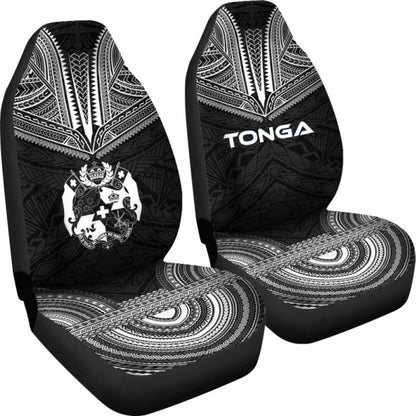 Tonga Car Seat Cover - Tonga Coat Of Arms Polynesian Chief Tattoo Black Version - 105905 - YourCarButBetter