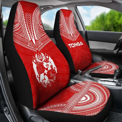 Tonga Car Seat Cover - Tonga Coat Of Arms Polynesian Chief Tattoo Red Version - 105905 - YourCarButBetter