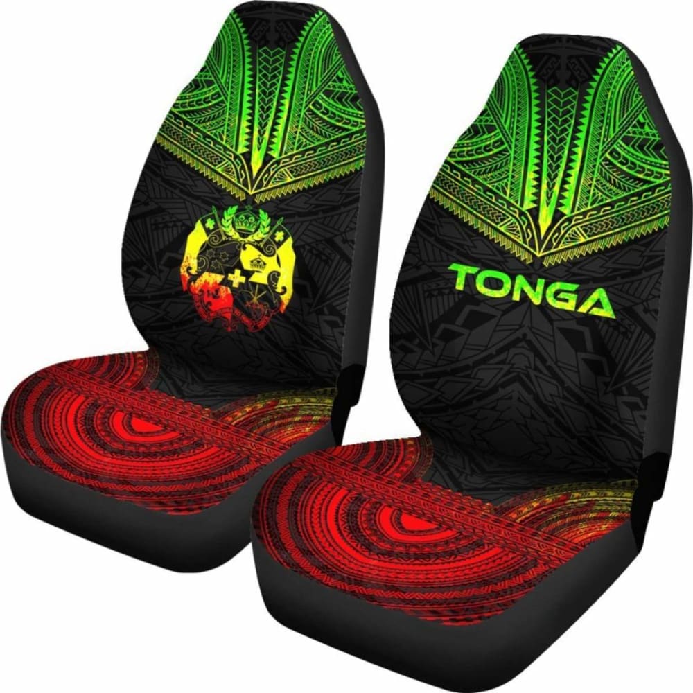 Tonga Car Seat Cover - Tonga Coat Of Arms Polynesian Chief Tattoo Reggae Version - 105905 - YourCarButBetter
