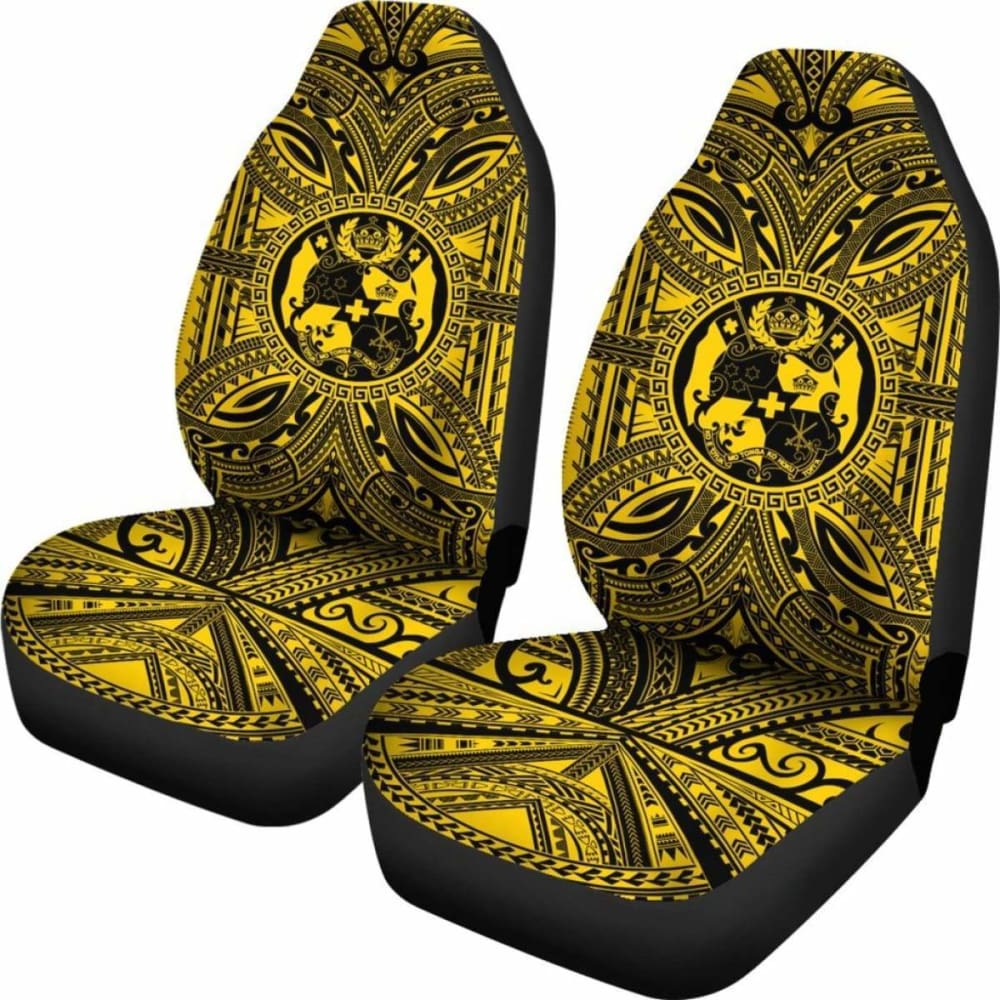 Tonga Car Seat Cover - Tonga Coat Of Arms Polynesian Gold Black 10 181703 - YourCarButBetter