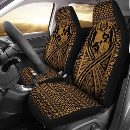 Tonga Car Seat Cover - Tonga Coat Of Arms Polynesian Tattoo Gold - 105905 - YourCarButBetter