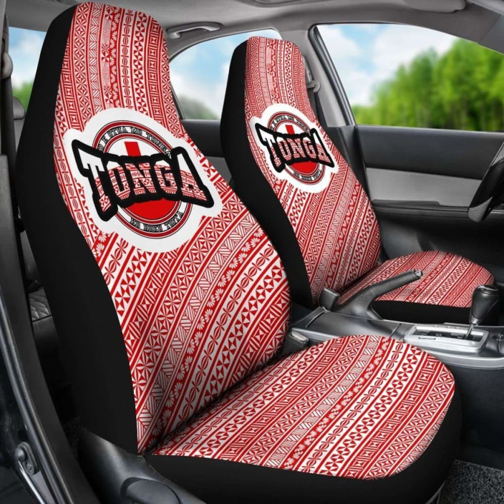 Tonga Car Seat Cover Tonga Flag And Tapa Pattern 2 181703 - YourCarButBetter