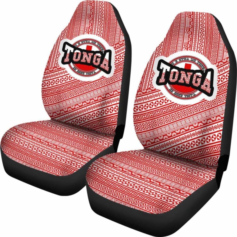 Tonga Car Seat Cover Tonga Flag And Tapa Pattern 2 181703 - YourCarButBetter