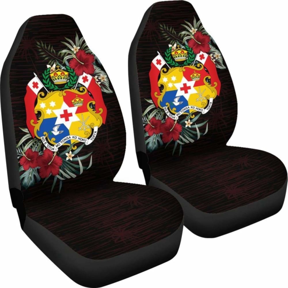 Tonga Car Seat Covers - Tonga Coat Of Arms Hibiscus - 232125 - YourCarButBetter