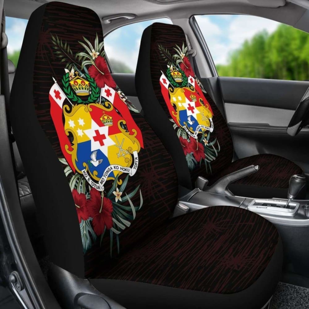 Tonga Car Seat Covers - Tonga Coat Of Arms Hibiscus - 232125 - YourCarButBetter