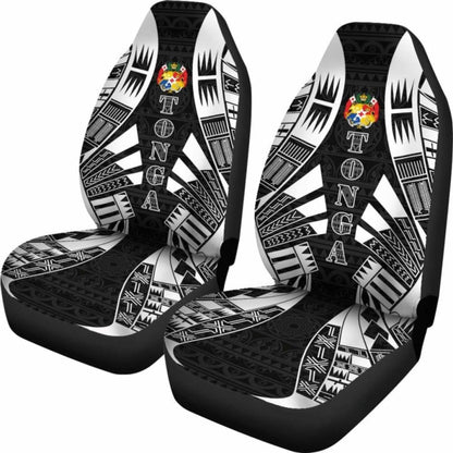 Tonga Car Seat Covers - Tonga Coat Of Arms Polynesian Tattoo Black - 09 181703 - YourCarButBetter