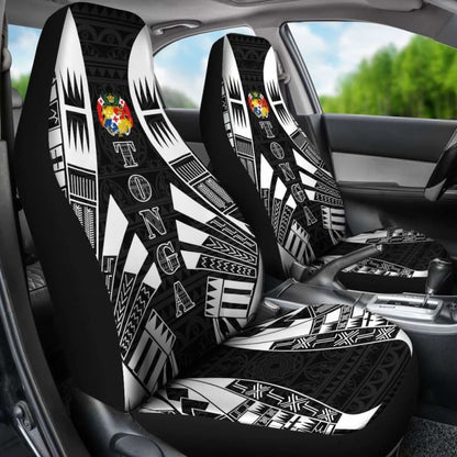 Tonga Car Seat Covers - Tonga Coat Of Arms Polynesian Tattoo Black - 09 181703 - YourCarButBetter