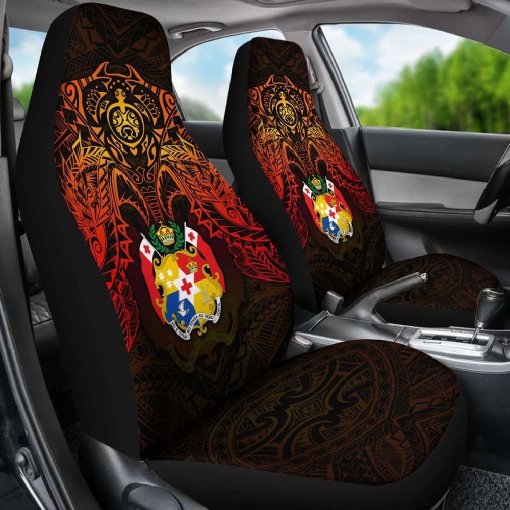 Tonga Car Seat Covers - Tonga Coat Of Arms Red Manta Ray - 18 181703 - YourCarButBetter