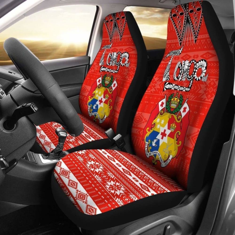 Tonga Car Seat Covers - Tonga Coat Of Arms Tribal - 4 1 181703 - YourCarButBetter