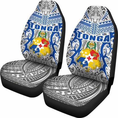 Tonga Car Seat Covers - Kingdom Of Tonga Set Of 2 (White Blue) 181703 - YourCarButBetter