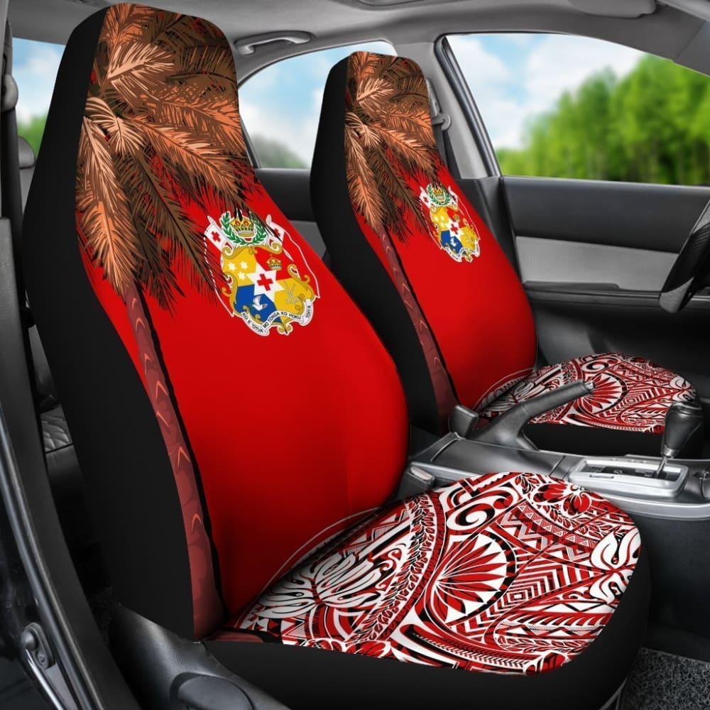 Tonga Car Seat Covers Polynesian Palm Tree Flag 174510 - YourCarButBetter
