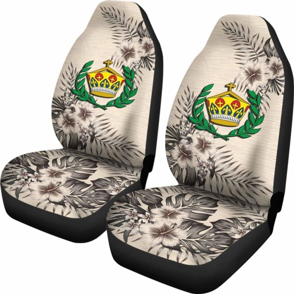 Tonga Car Seat Covers The Beige Hibiscus (Set Of Two) 7 232125 - YourCarButBetter