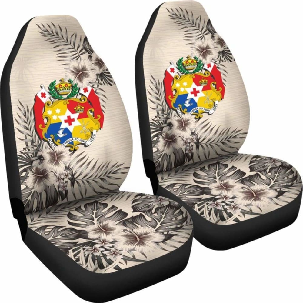 Tonga Car Seat Covers The Beige Hibiscus (Set Of Two) 7 232125 - YourCarButBetter