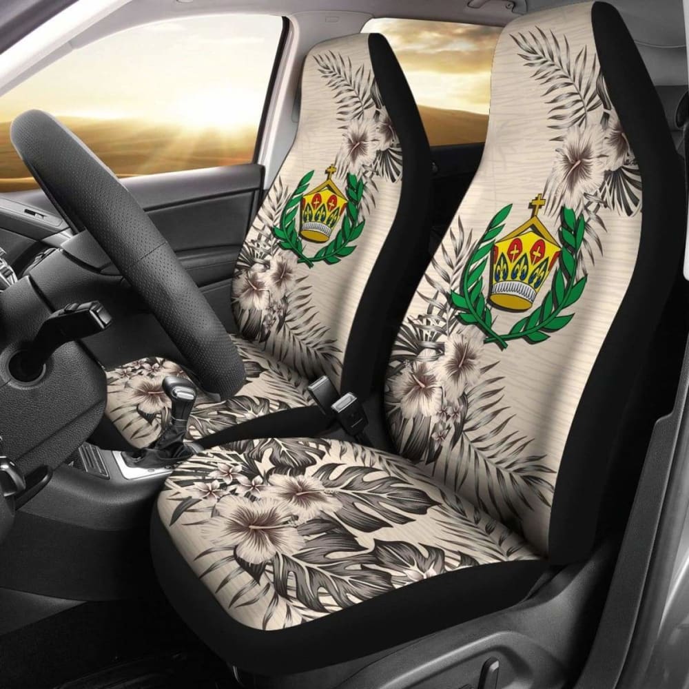 Tonga Car Seat Covers The Beige Hibiscus (Set Of Two) 7 232125 - YourCarButBetter