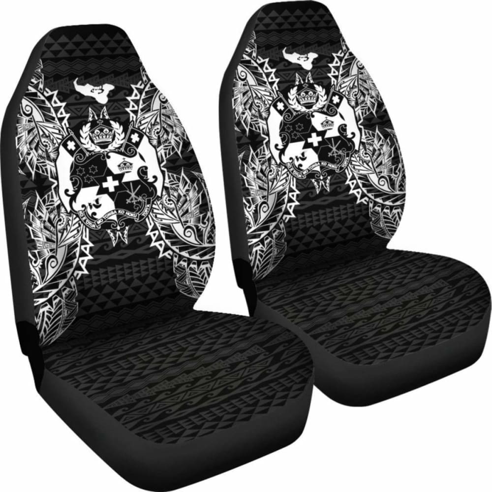 Tonga Polynesia Car Seat Cover Map Black 39 181703 - YourCarButBetter