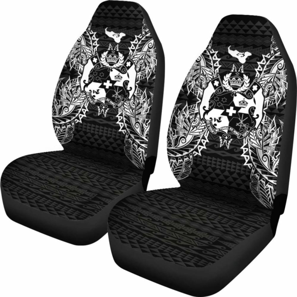 Tonga Polynesia Car Seat Cover Map Black 39 181703 - YourCarButBetter