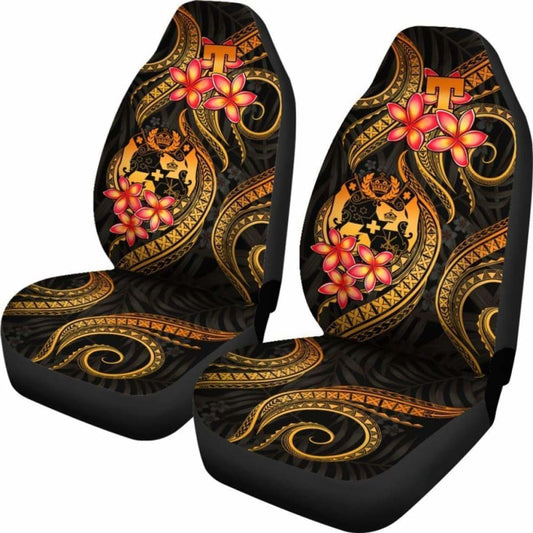 Tonga Polynesian Car Seat Covers - Gold Plumeria - 11 181703 - YourCarButBetter