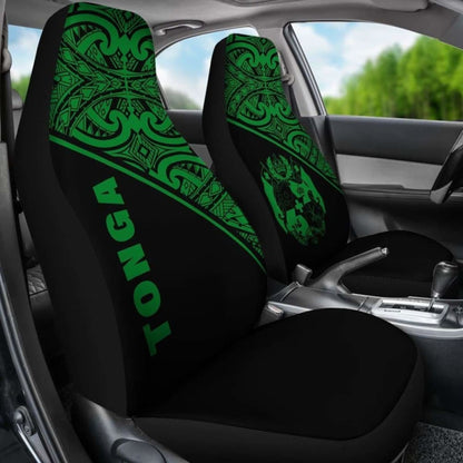 Tonga Polynesian Car Seat Covers - Green Curve - 11 181703 - YourCarButBetter