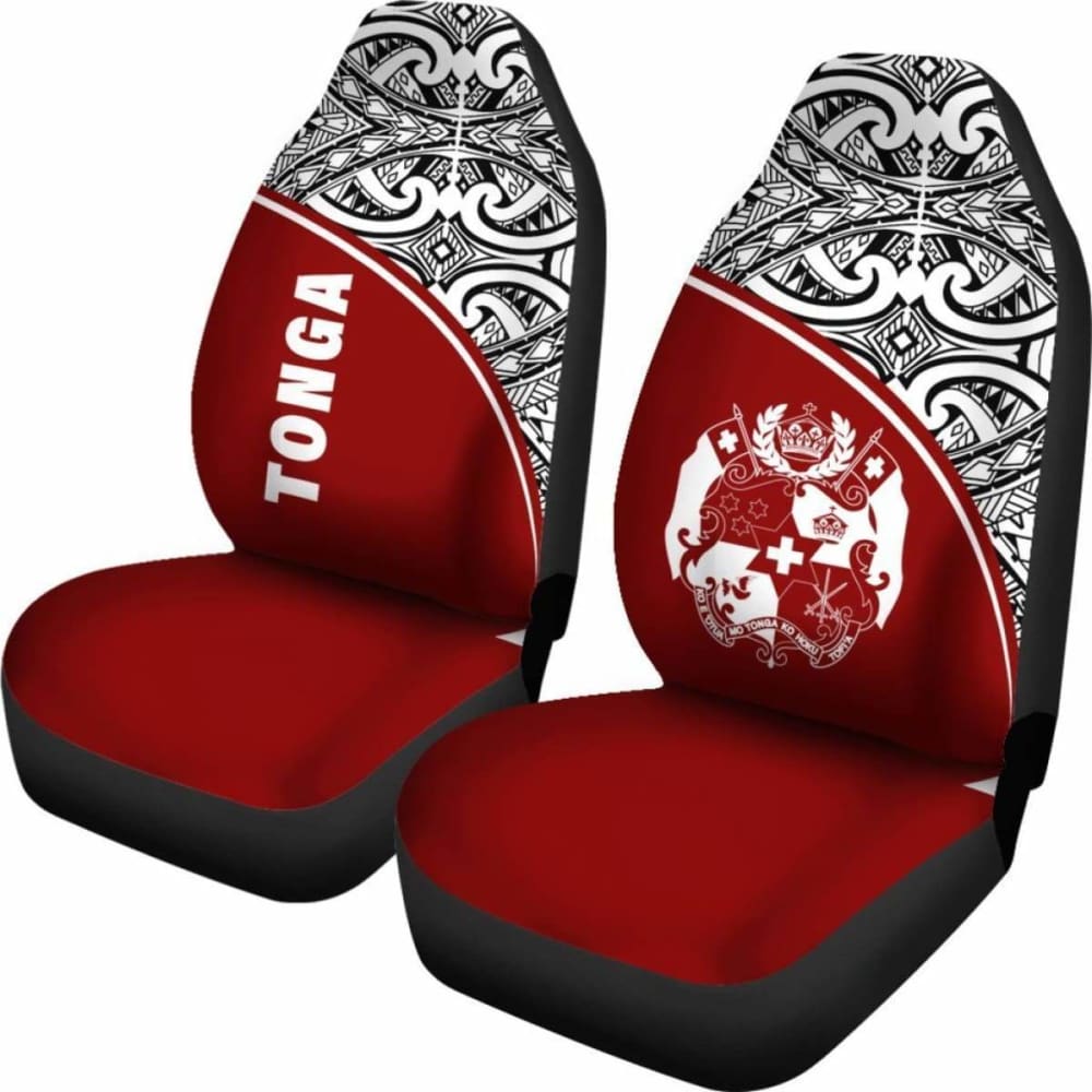 Tonga Polynesian Car Seat Covers - Red Curve - 11 181703 - YourCarButBetter