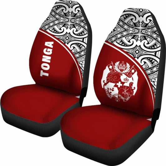 Tonga Polynesian Car Seat Covers - Red Curve - 11 181703 - YourCarButBetter