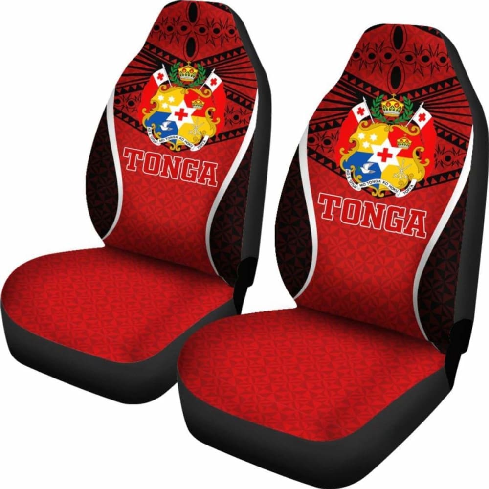 Tonga Polynesian Car Seat Covers - Red Pattern - 12 181703 - YourCarButBetter