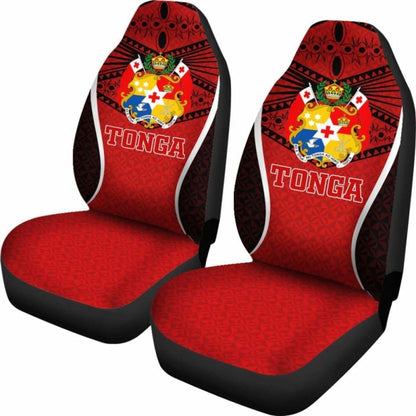 Tonga Polynesian Car Seat Covers - Red Pattern - 12 181703 - YourCarButBetter