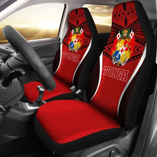 Tonga Polynesian Car Seat Covers - Red Pattern - 12 181703 - YourCarButBetter