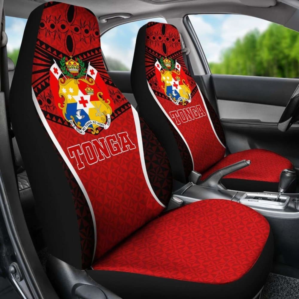 Tonga Polynesian Car Seat Covers - Red Pattern - 12 181703 - YourCarButBetter