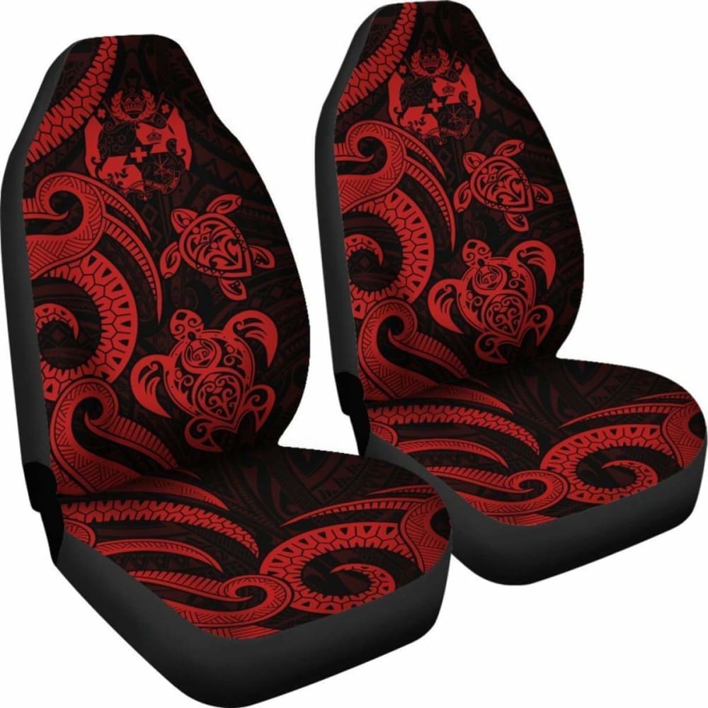 Tonga Polynesian Car Seat Covers - Red Tentacle Turtle - 091114 - YourCarButBetter