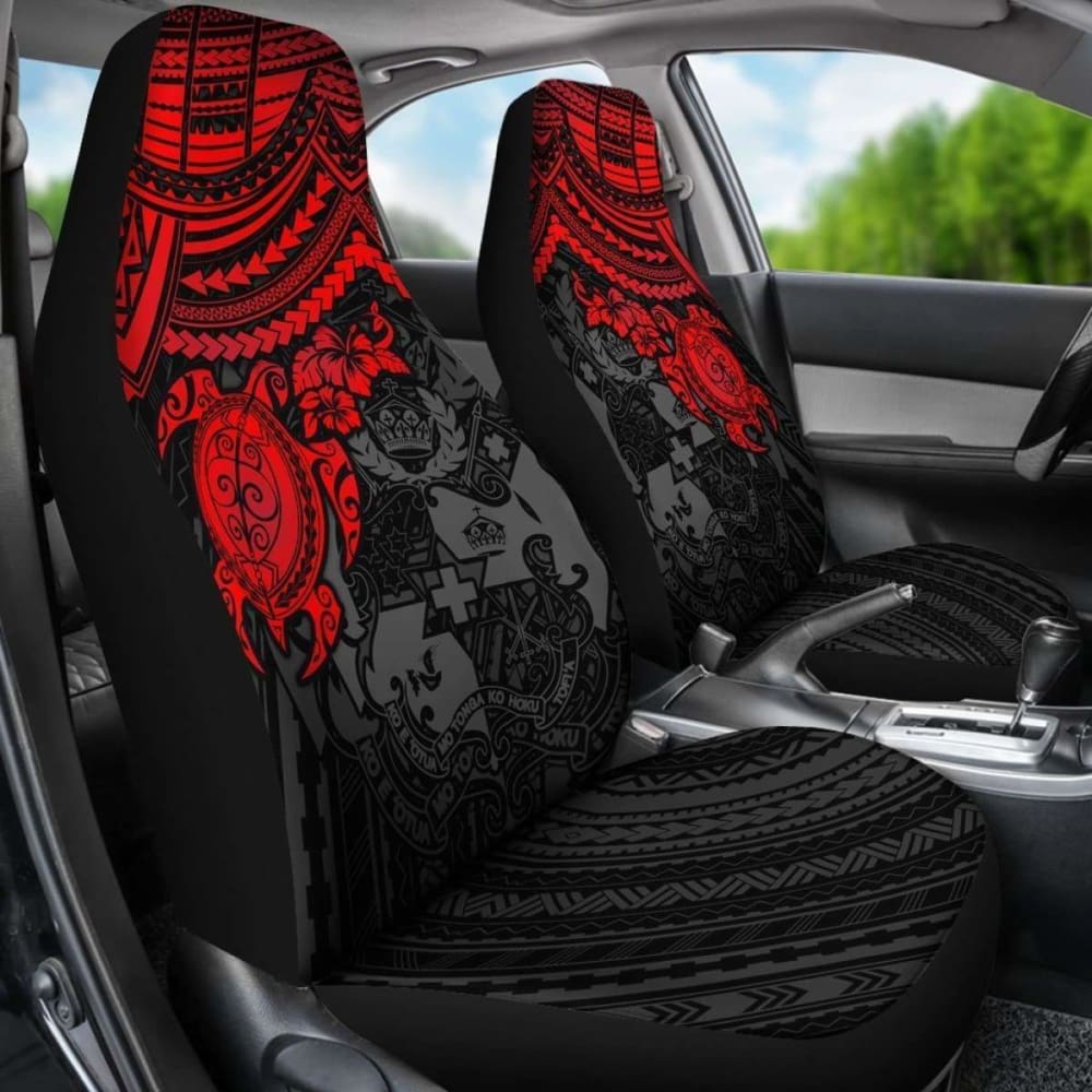 Tonga Polynesian Car Seat Covers - Red Turtle - Amazing 091114 - YourCarButBetter