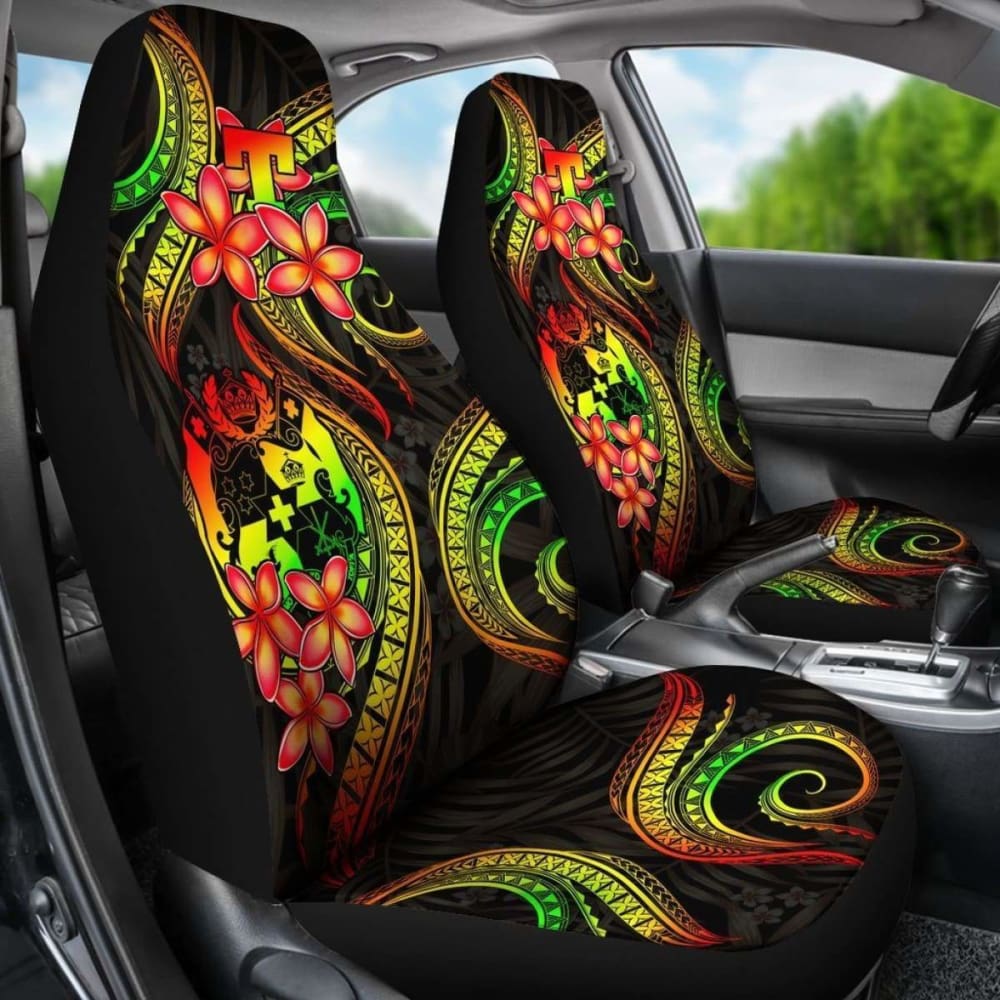 Tonga Polynesian Car Seat Covers - Reggae Plumeria - 11 181703 - YourCarButBetter