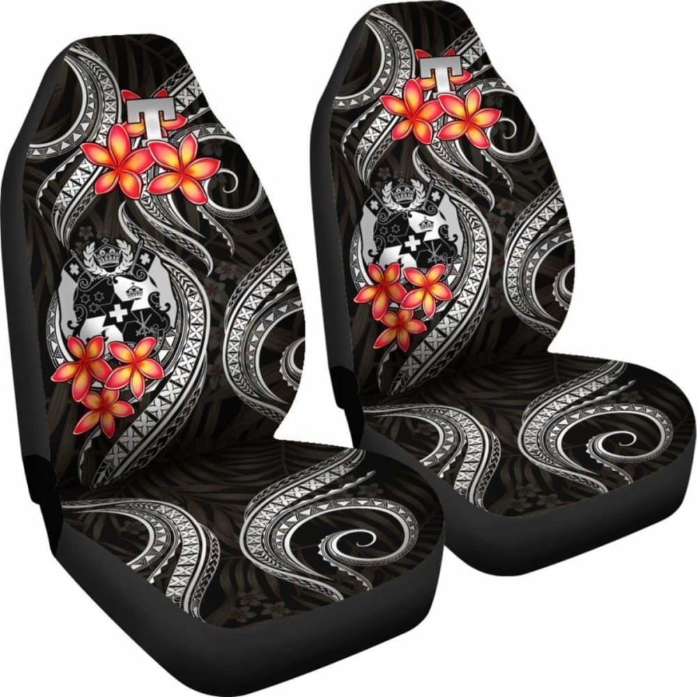 Tonga Polynesian Car Seat Covers - White Plumeria - 11 181703 - YourCarButBetter