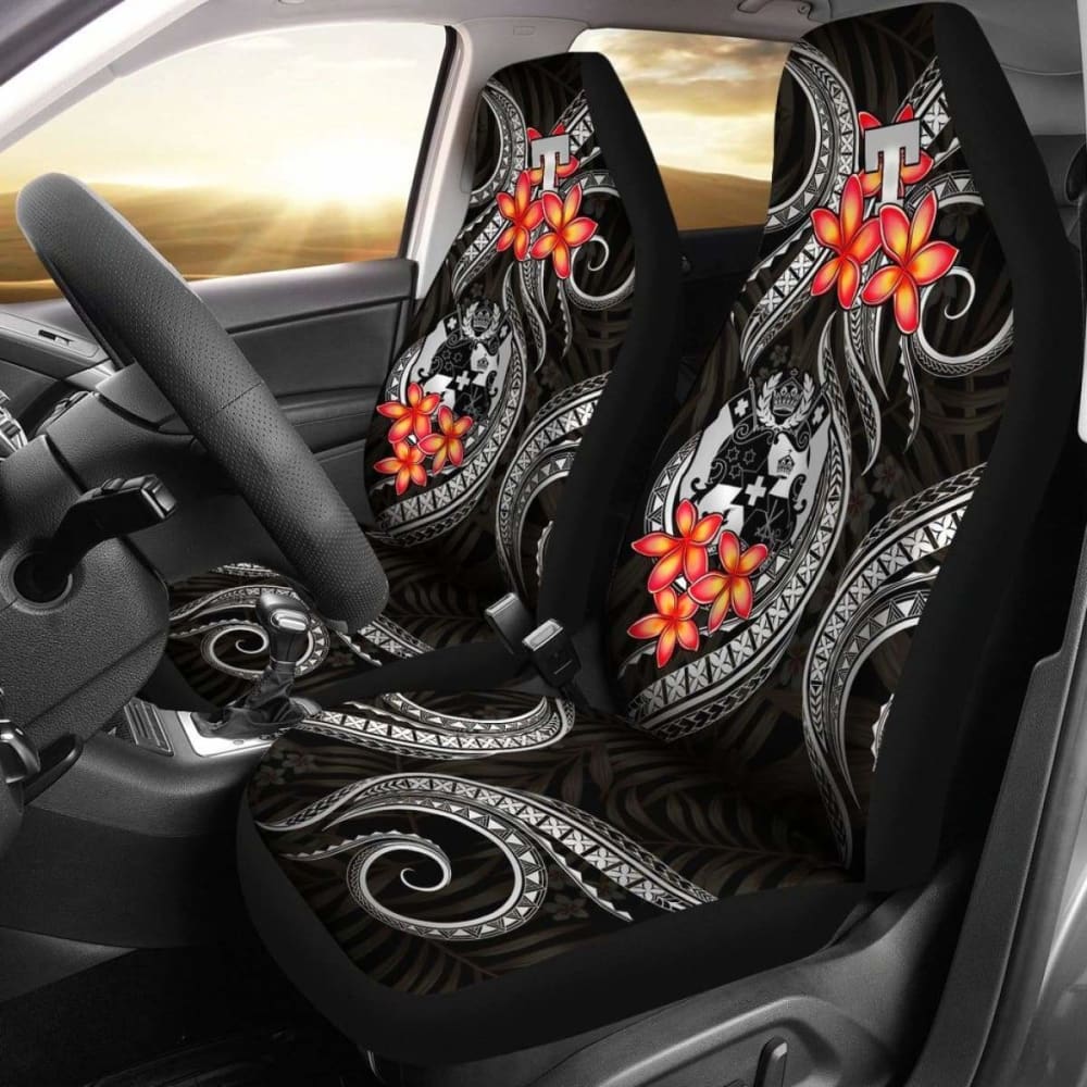 Tonga Polynesian Car Seat Covers - White Plumeria - 11 181703 - YourCarButBetter