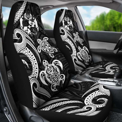 Tonga Polynesian Car Seat Covers - White Tentacle Turtle - 091114 - YourCarButBetter
